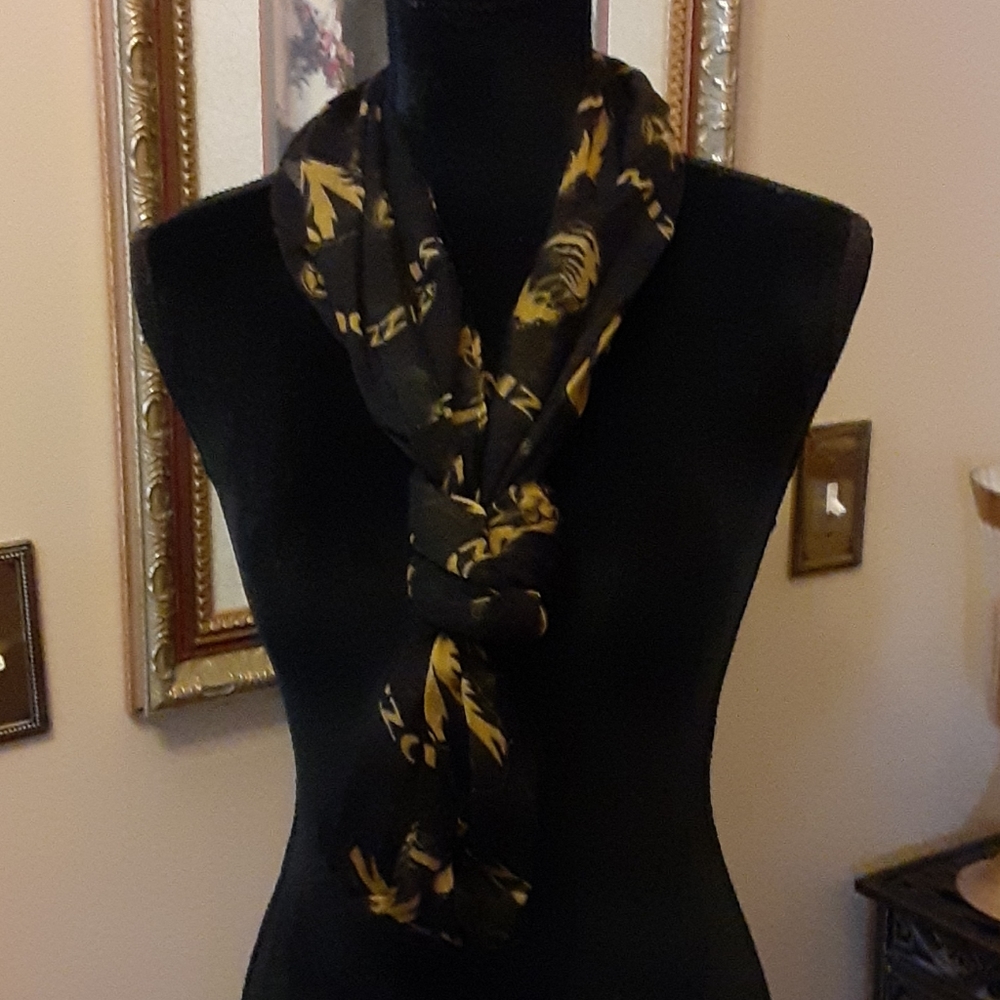 IPG Missouri MIZZOU TIGERS black gold infinity scarf Sheer One Size New w/ tags - Picture 3 of 8